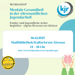 Workshop Mentale Gesundheit in der ehrenamtlichen Jugendarbeit am 06.12.2025